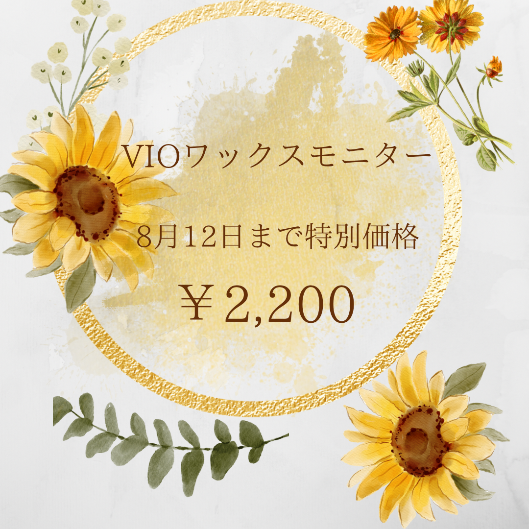 ８月１２日まで！VIOワックスモニター様  2,200円！！
